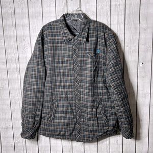 DC snap front flannel plaid jacket size Xl